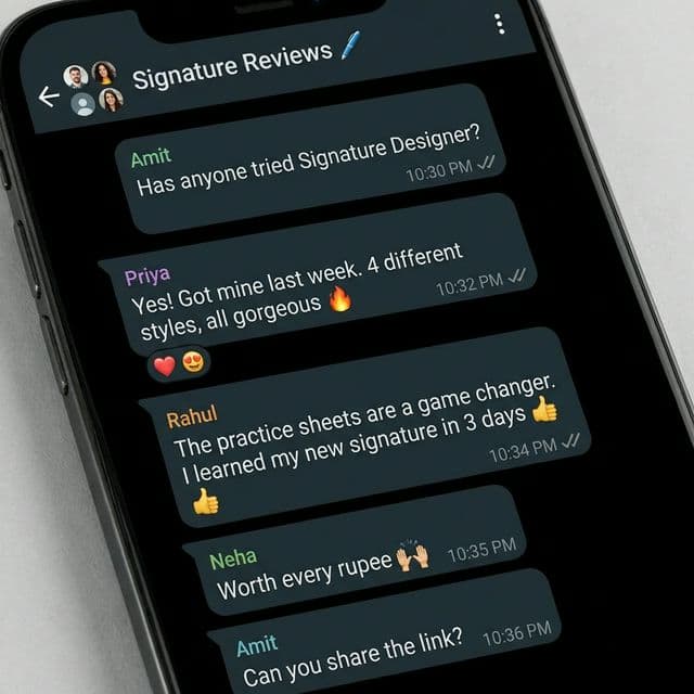 WhatsApp group chat — multiple customers recommending the service